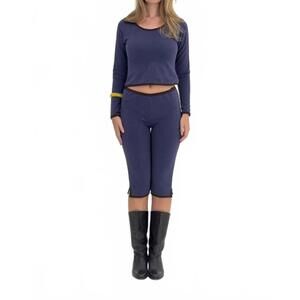 NEW FIND ME NOW binded capri pants in blue